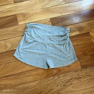 Pinkblush Gray Ruched Maternity Lounge Shorts